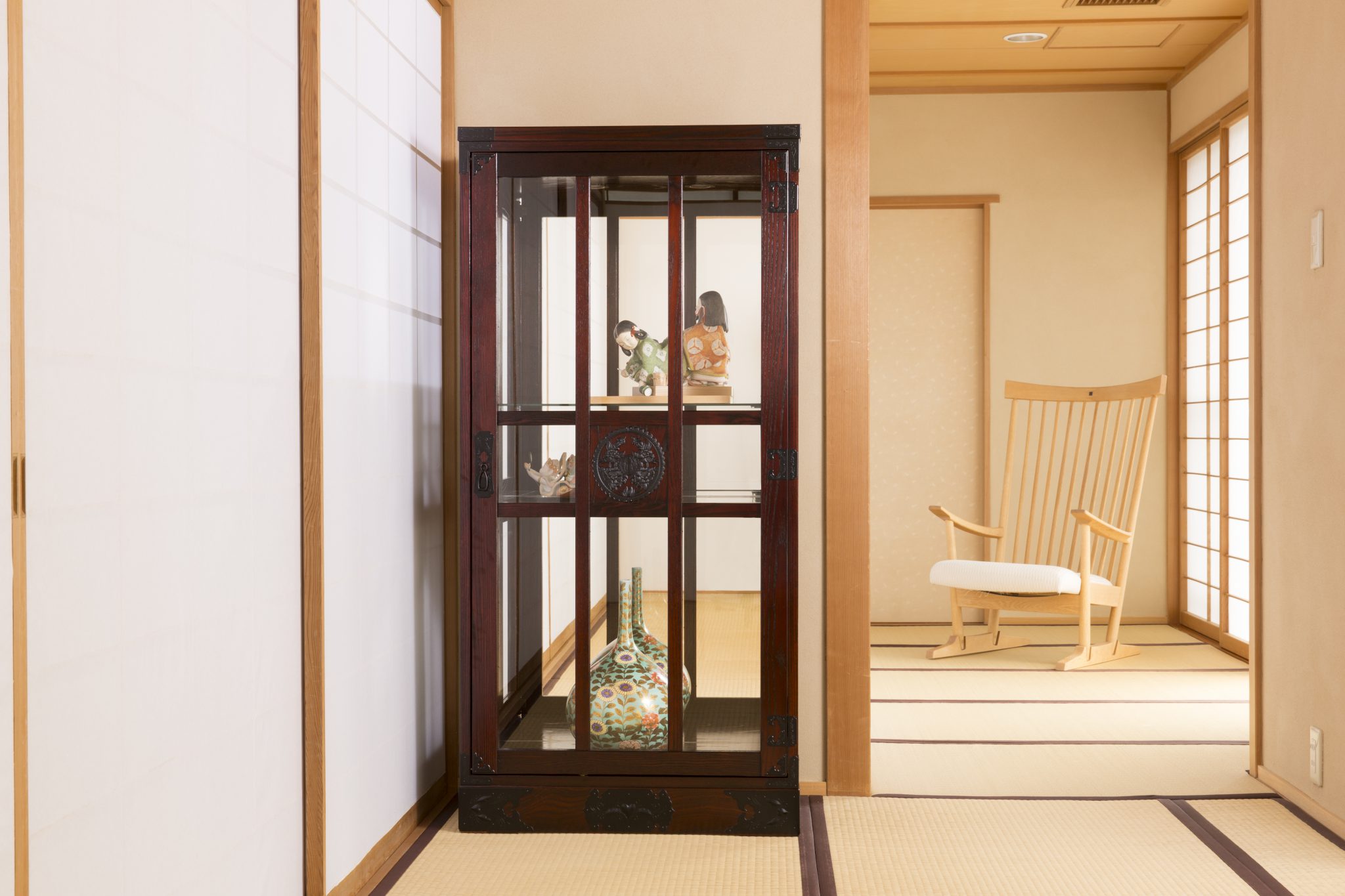 総欅 × 中桐 造りのいい鏡台・小引出し 庄内地方より HK-a-03474 /