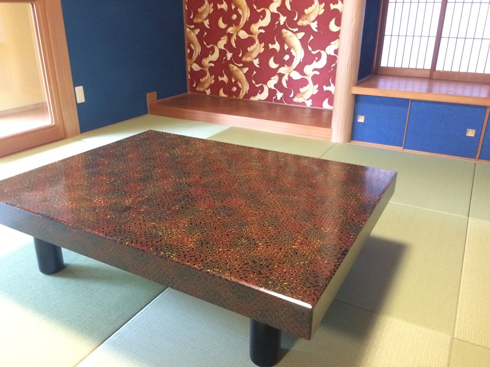 津軽塗り 唐塗　座卓　机　ちゃぶ台