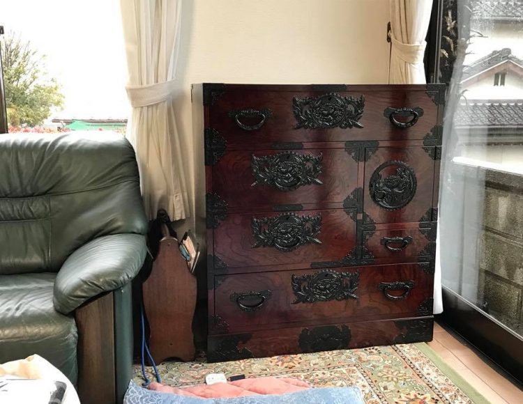 仙台箪笥 手許箪笥 KC-1 拭き漆塗り