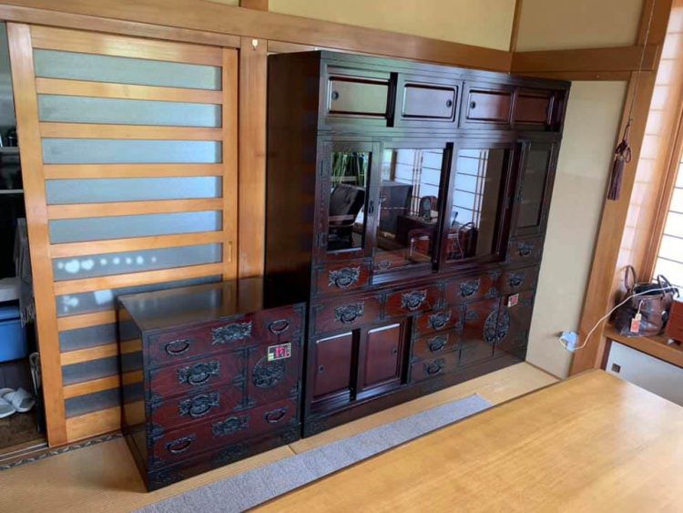 仙台箪笥 脚付帳場箪笥 KB-19BD/KEB-19B/KR-19B 木地呂漆塗り