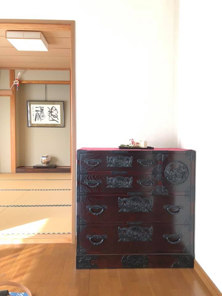仙台箪笥 片開帳箪笥 KC-27 拭き漆塗り