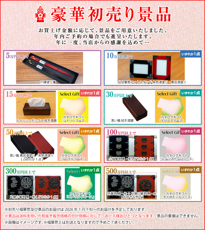 豪華初売り景品一覧