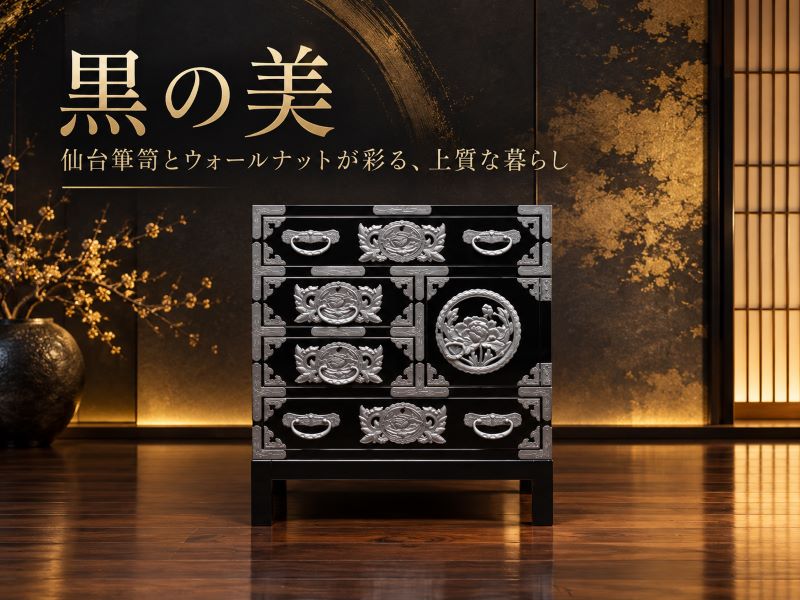 黒の美 ― 仙台箪笥・仙台仏壇と銘木一枚板が彩る、上質な暮らし